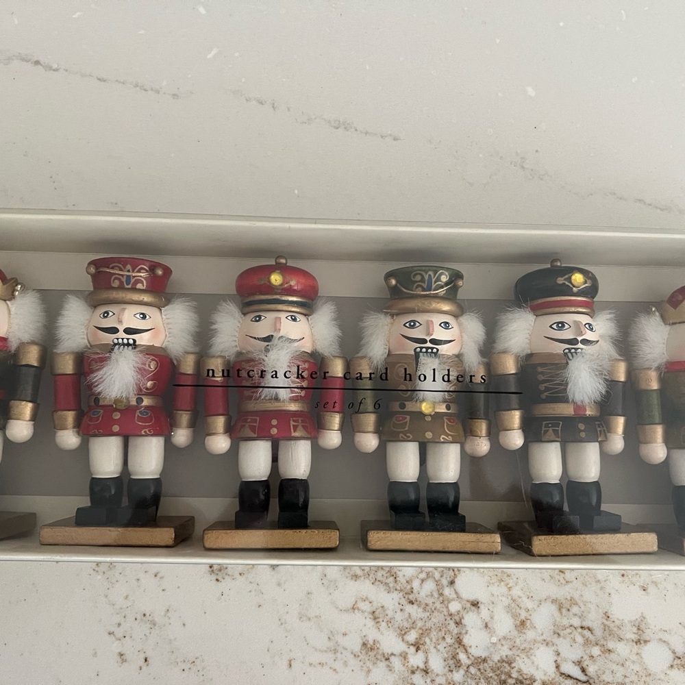 Pier 1 Festive Nutcracker Card Holders (set of 6) - Red, Black, Gold
